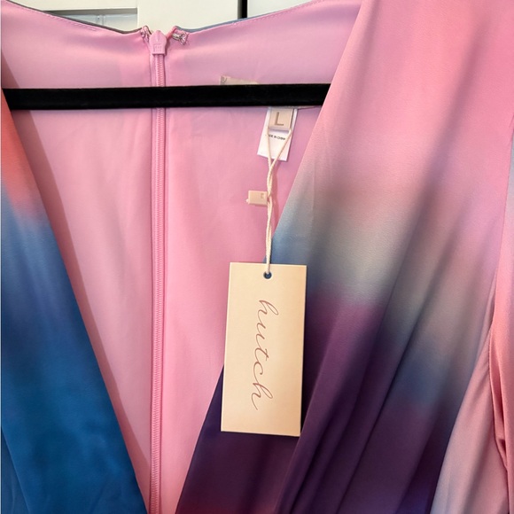 NWT Hutch Malta Rainbow Color-block V Neck Long Sleeve Maxi Dress - Picture 4 of 12